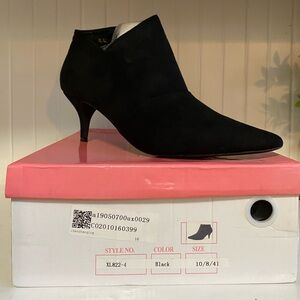 Allegra K woman’s pointed toe kitten heel cutout ankle booties